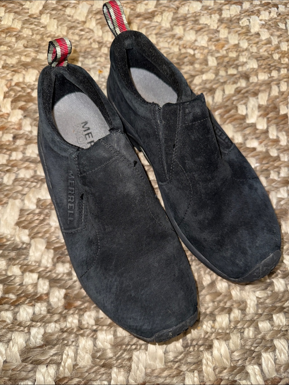 Merrell Women’s Jungle Black Slip-On Suede Casual Shoe - Black size 8 excellent